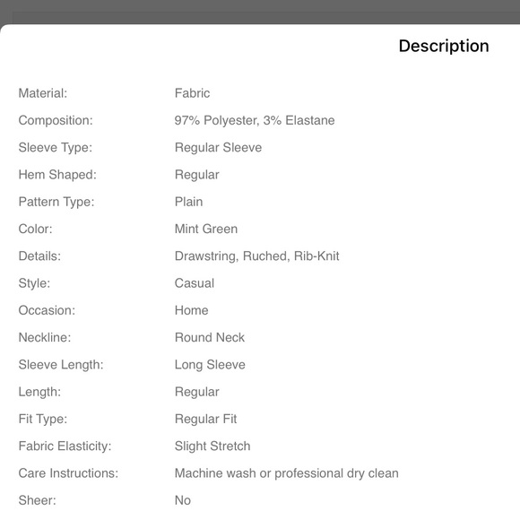 Mint Ribbed Knit Drawstring Sides Top - Picture 3 of 7